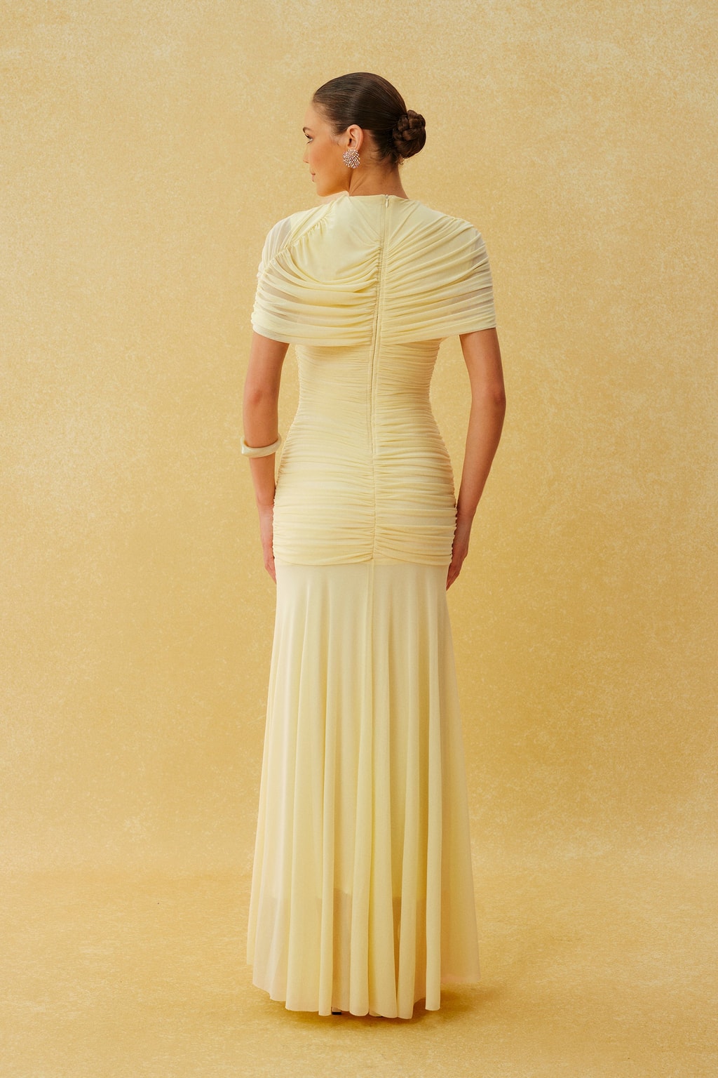 Terylene Knit Ruched Maxi Dress - 4