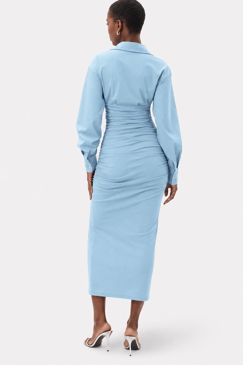 Polyamide Blend Ruched Midi Dress - 4