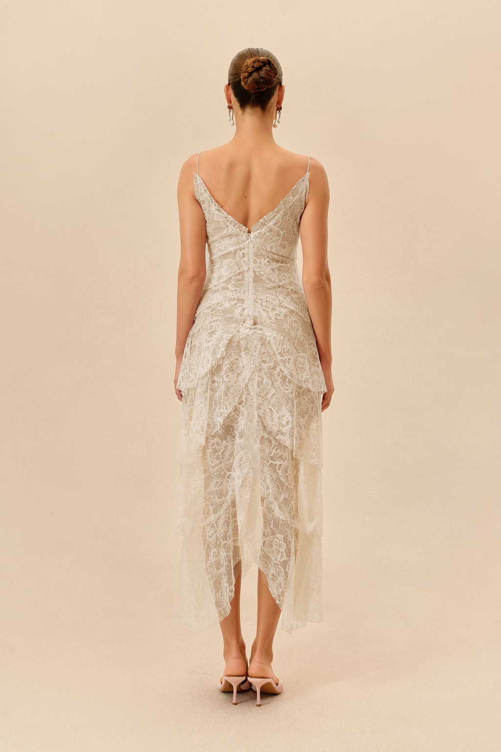 Terylene Lace Layered-Hem Maxi Dress - 4