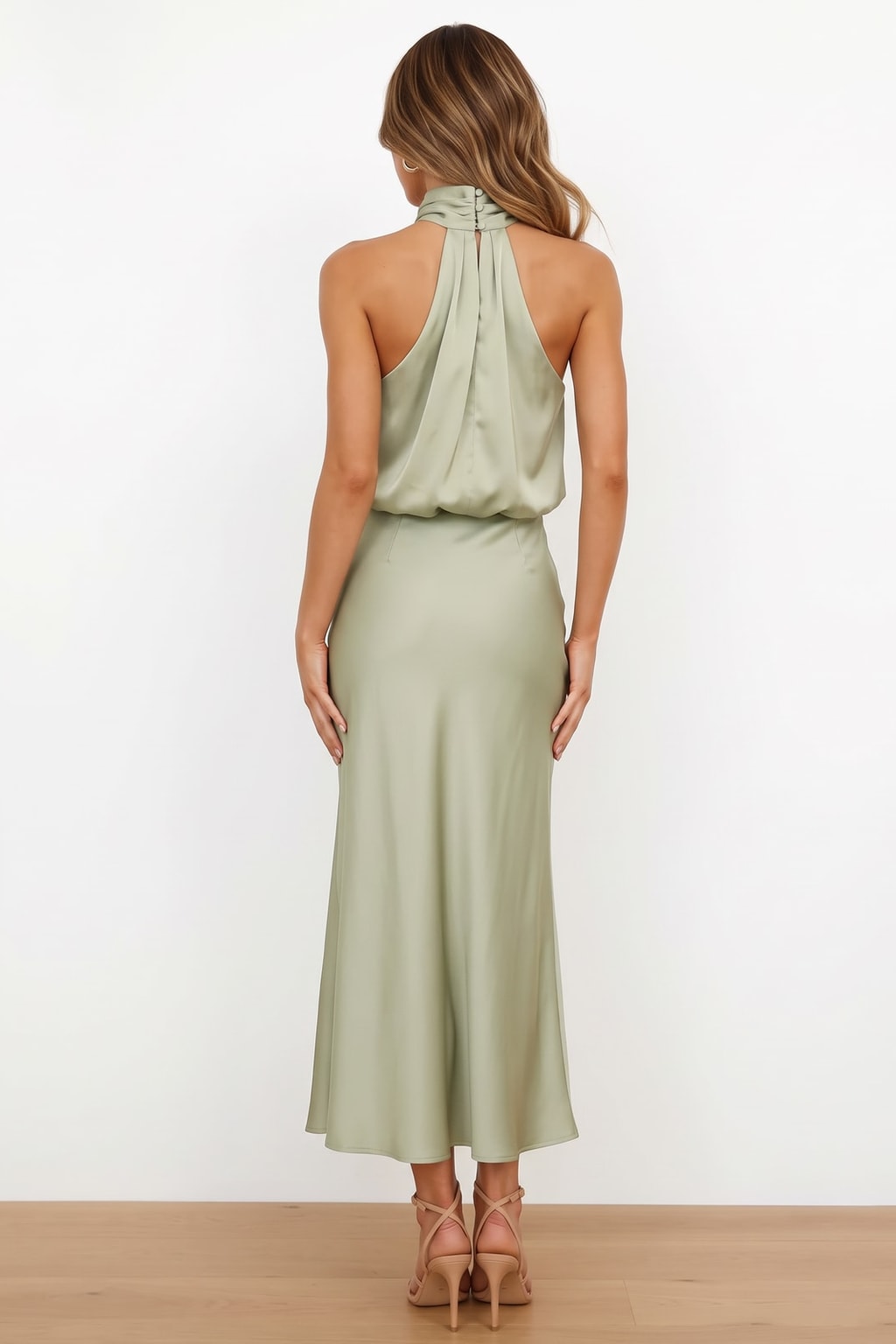Polyester Maxi Dress With Halter Neck - 3