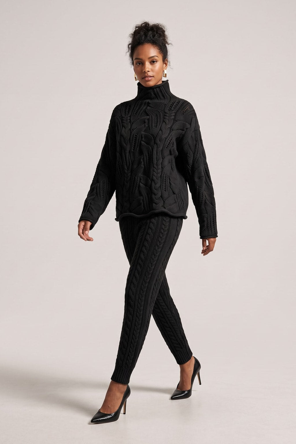 Cozy Merino Wool Blend Patterned Knit Sweater - 4