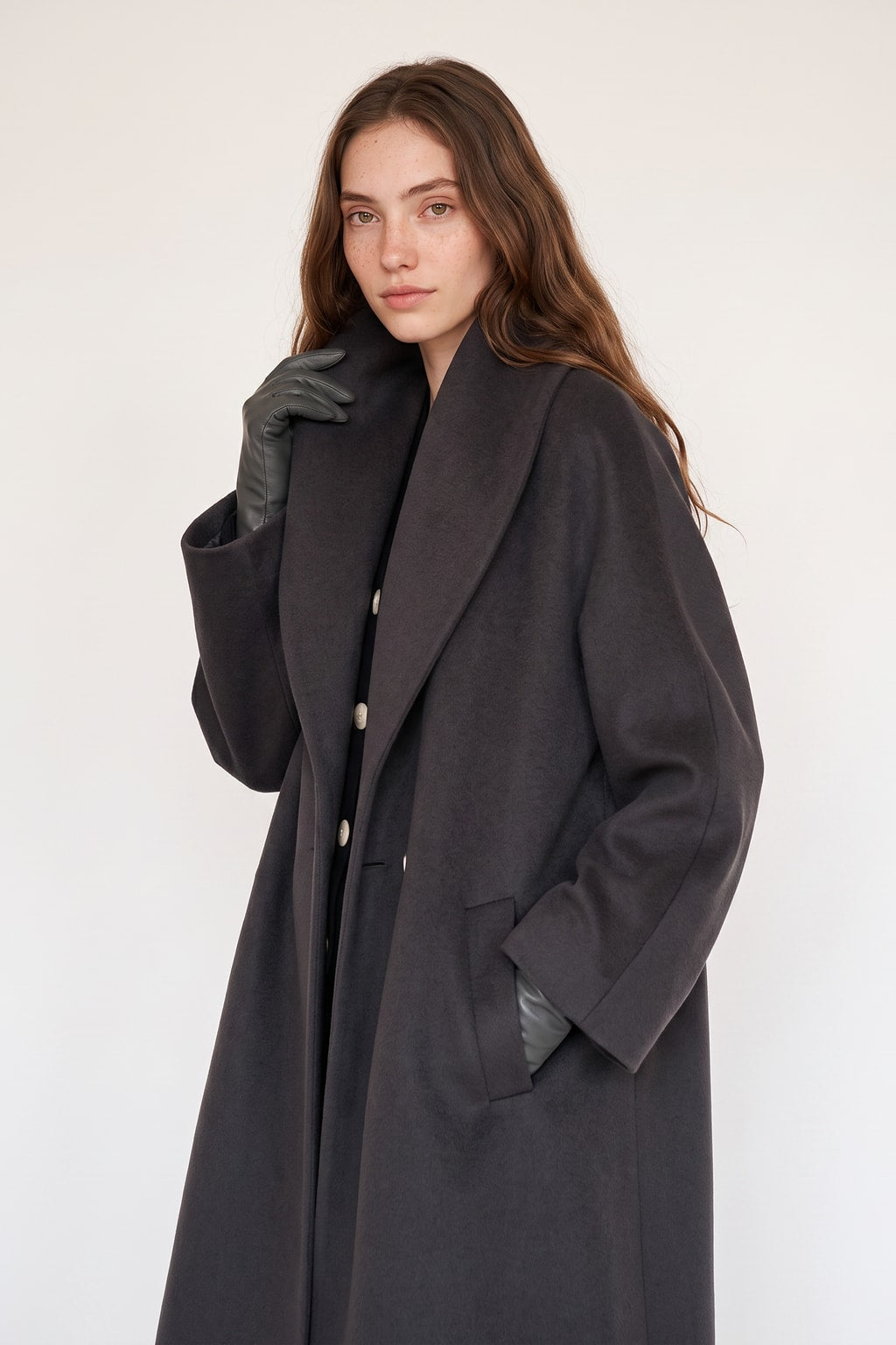 Women's Belted Warm Wool-Blend Coat Oversized Fit - 4