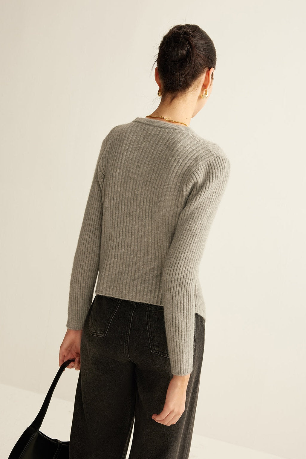 Knit Button-Front Split-Hem Cardigan - 4