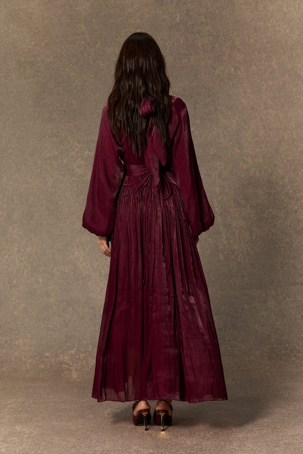 Terylene Maxi Dress With Pearl-Trimmed Collar - 4