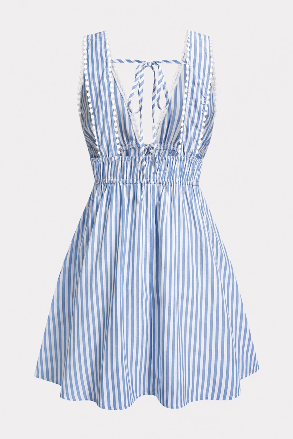Striped Tie-Front Mini Dress - 5