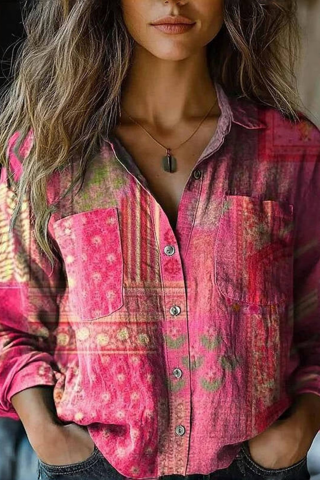 Effortless Bohemian Vintage Blouse with Relaxed Silhouette - 5