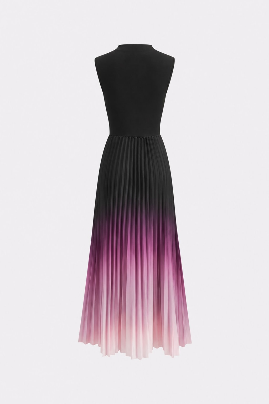 Purple Jersey Pleated Gradient Midi Dress - 5
