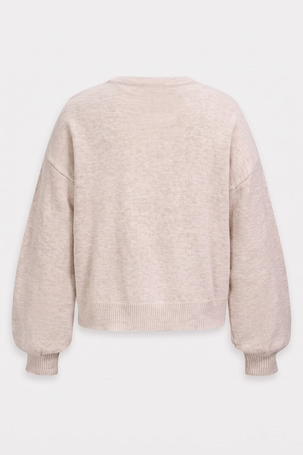 Beige Knit Round-Neck Frogging Cardigan - 5