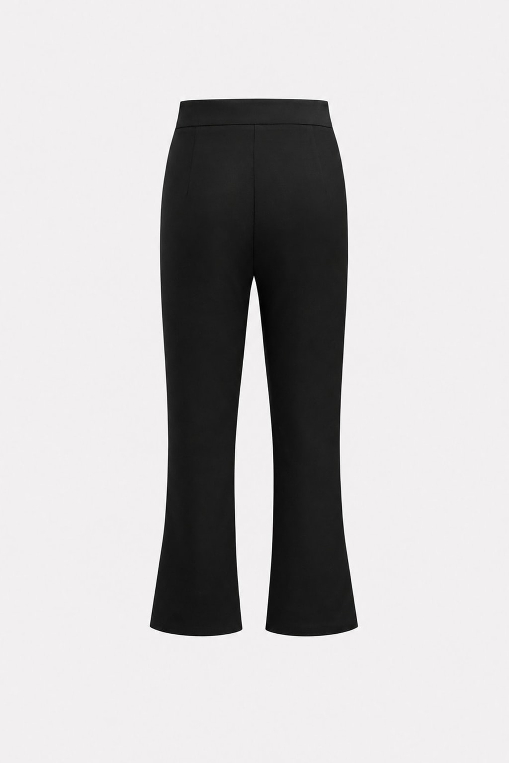Black Stretch Woven Flared Ankle Pants - 5