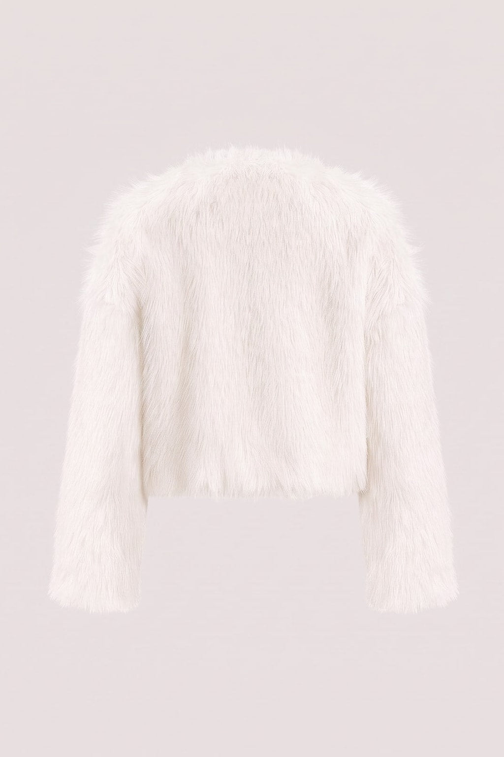 Faux Fur Cropped Coat With Round Neck - 5