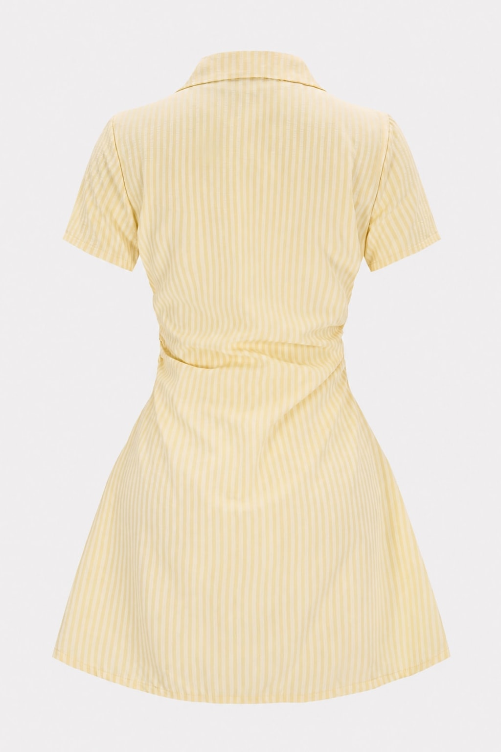Polyester Striped V-Neck Mini Dress - 5