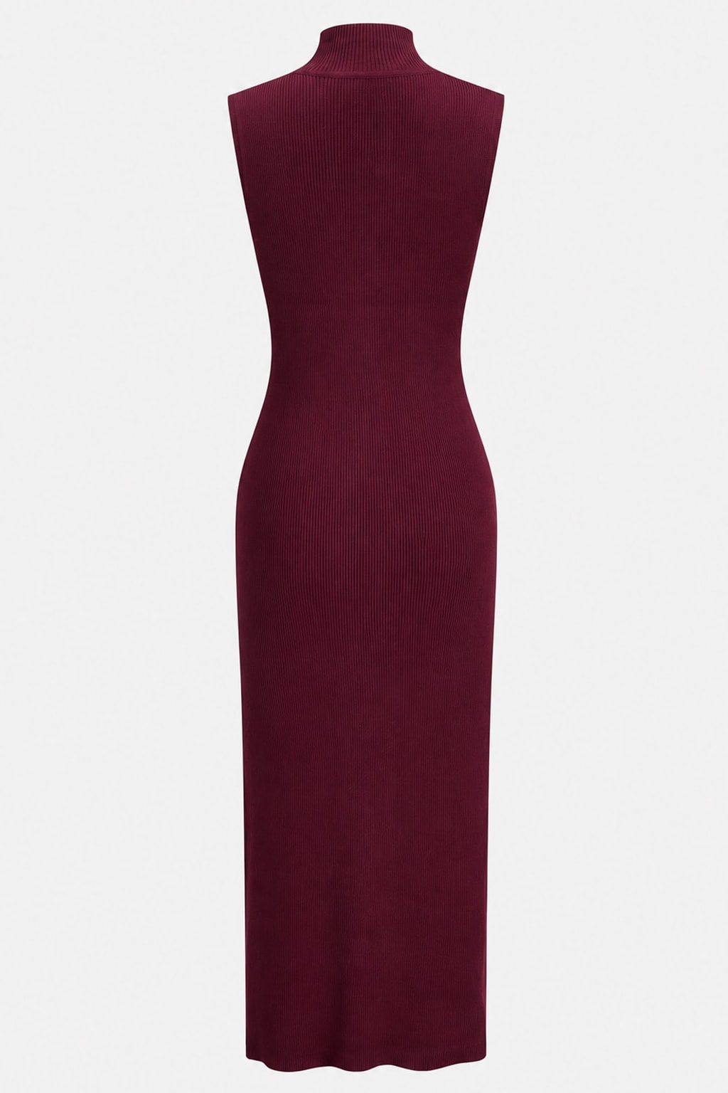 Ribbed Knit Bodycon Sweater Dress With Mock Neck Cutout - 5
