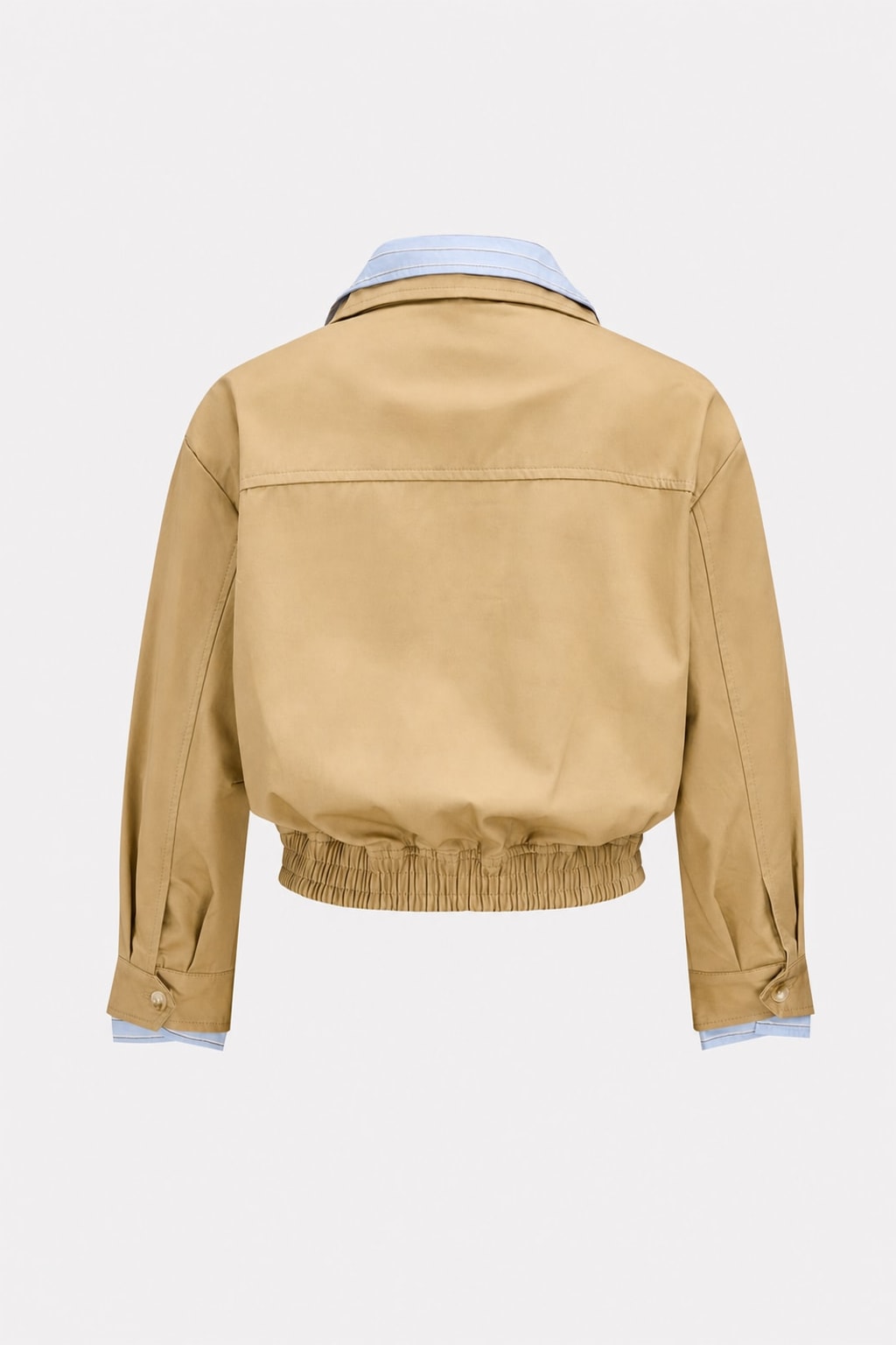 Polyester Bomber Jacket With Striped Shirt Insert - 5