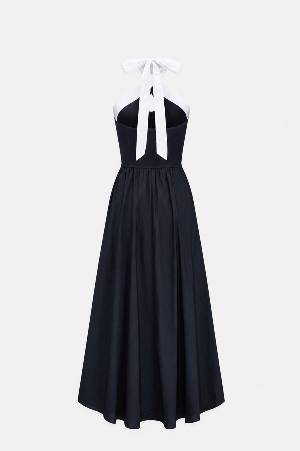 Cotton Halter Keyhole Midi Dress - 5