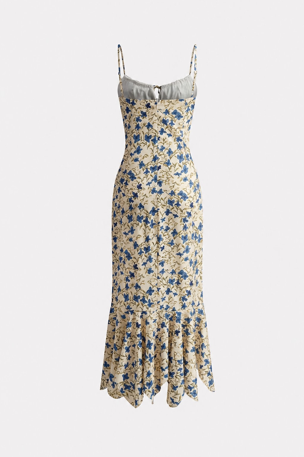 Rayon Maxi Dress With Floral Print Knotted Hem - 6