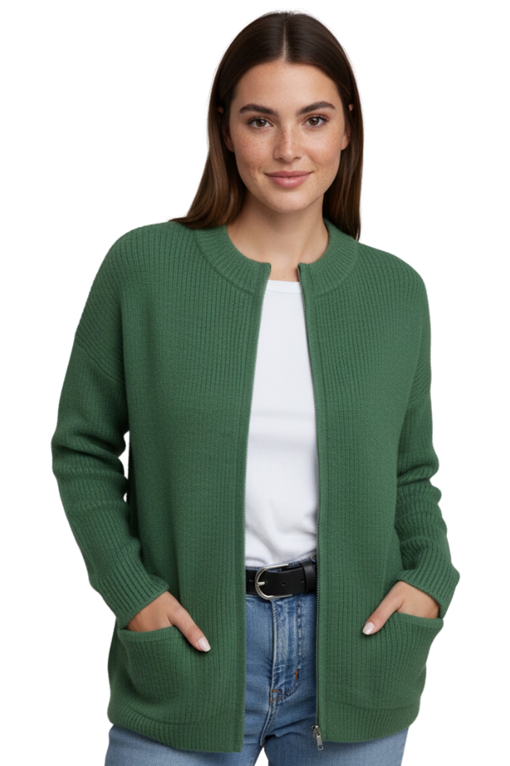 Soft zip-up relaxed fit cardigan - view 6