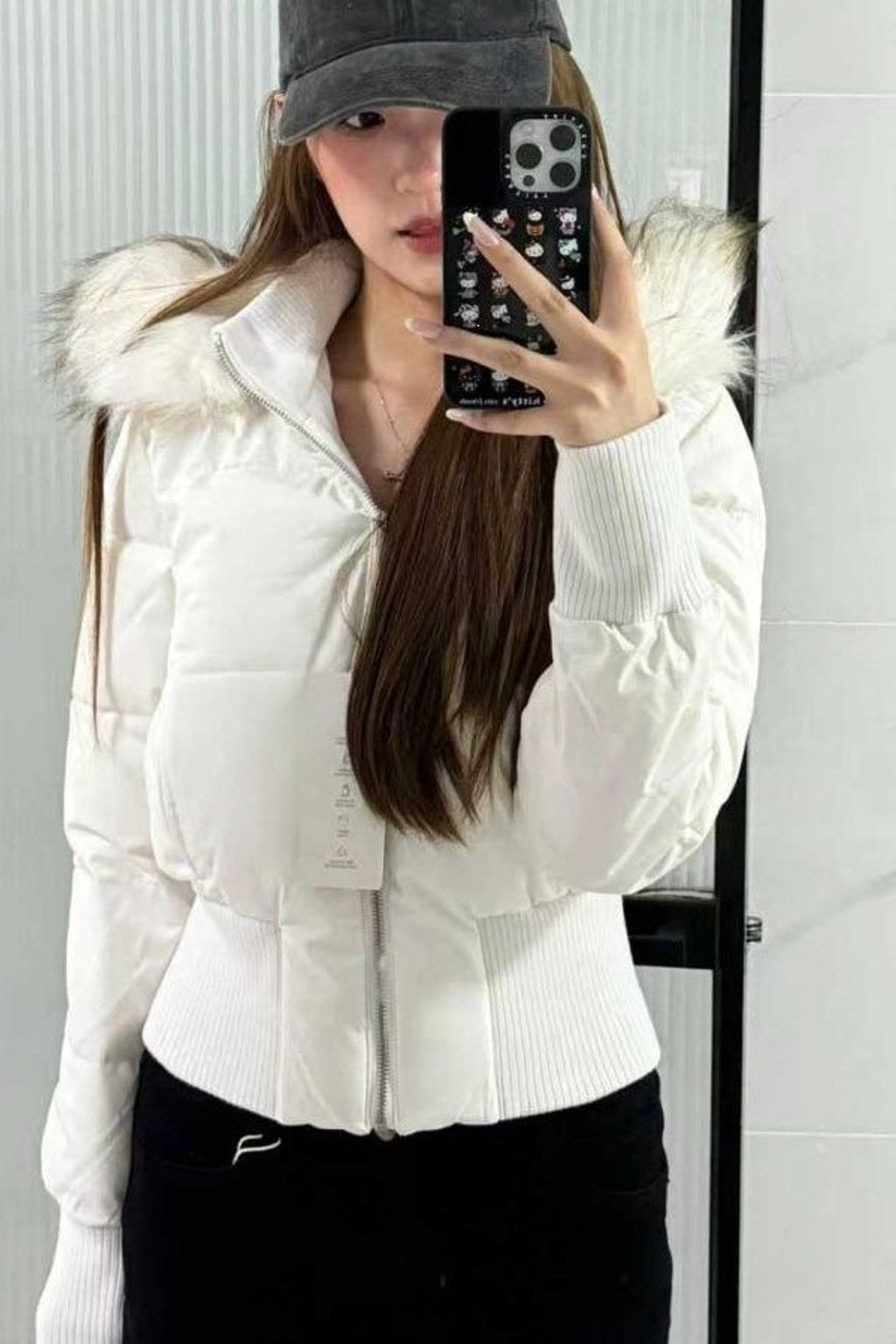 Cotton Jacket Fur Collar Hooded Winter Coat - 7