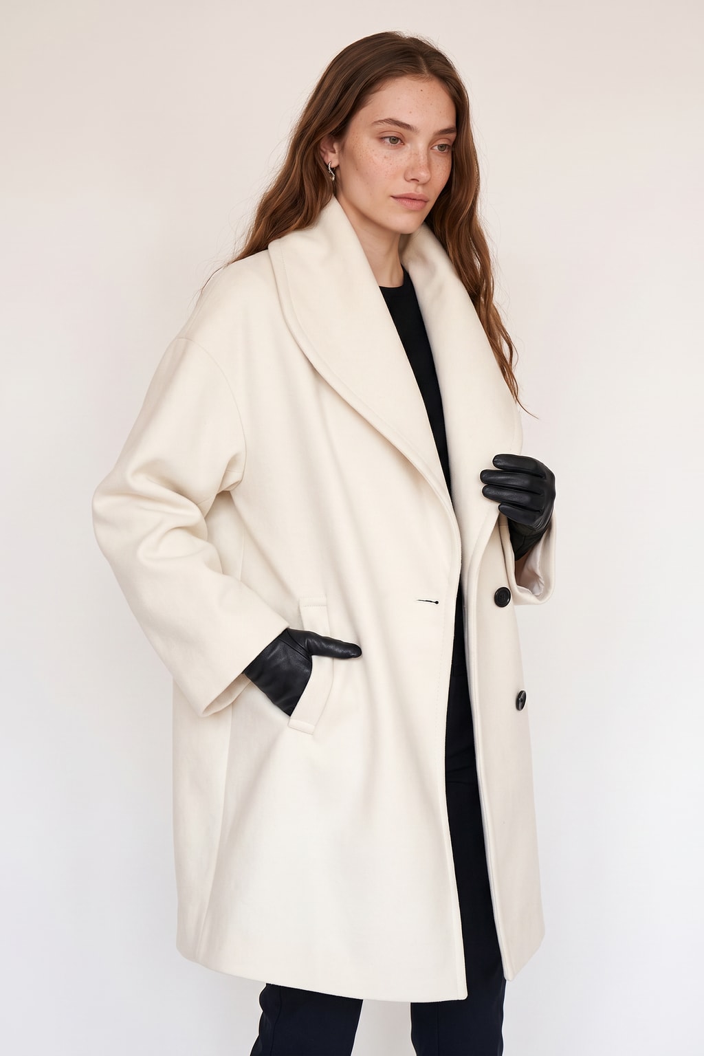 Women's Belted Warm Wool-Blend Coat Oversized Fit - 7