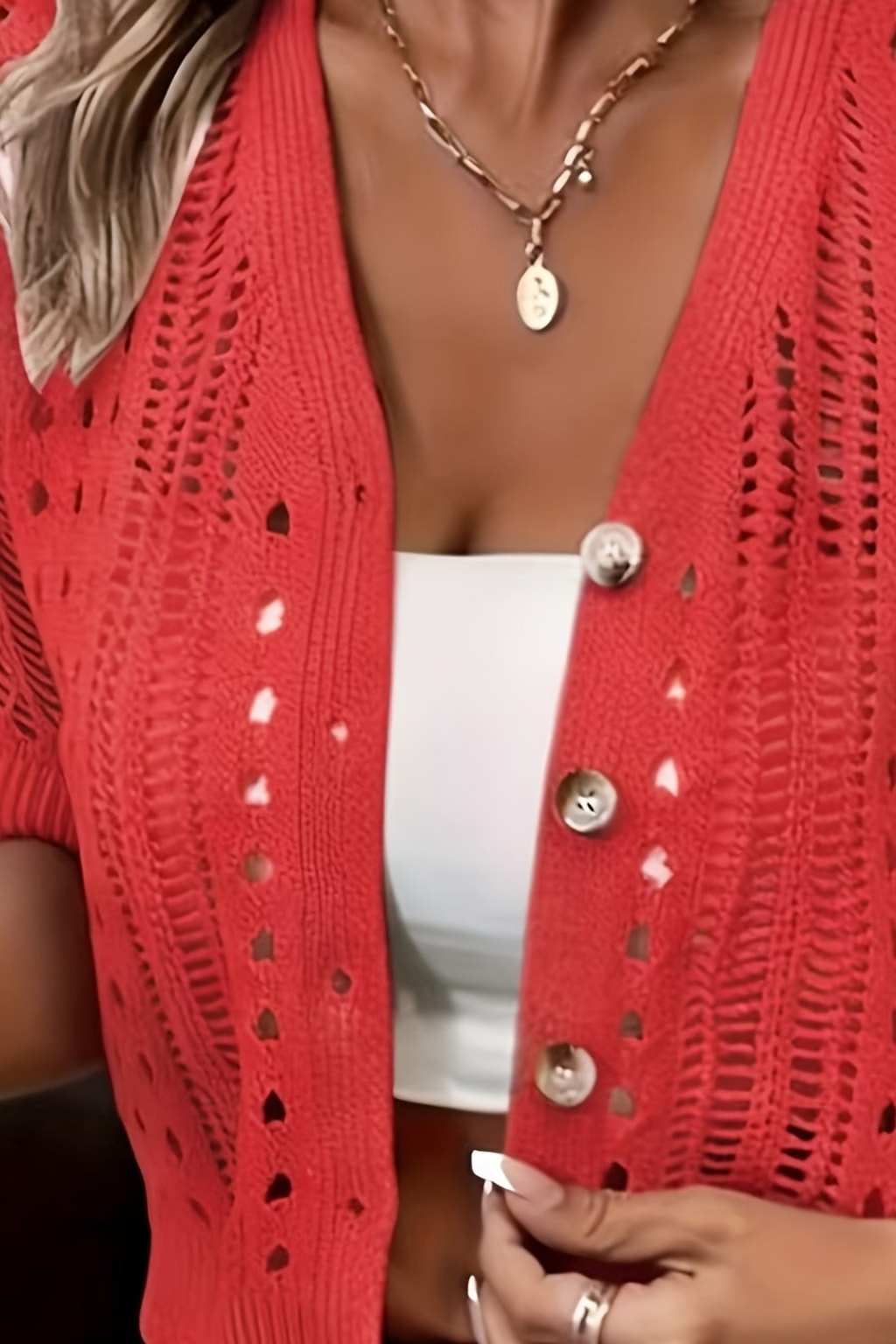 Effortless Open Knit Short Sleeve Cardigan - 8