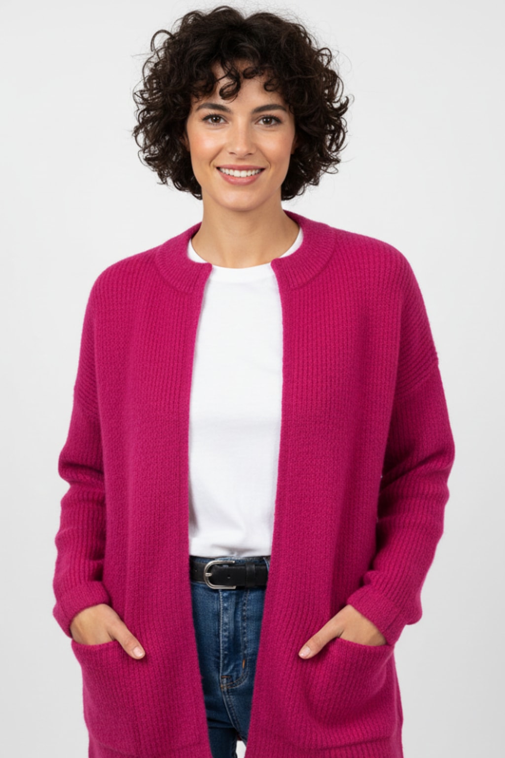Soft zip-up relaxed fit cardigan - view 8