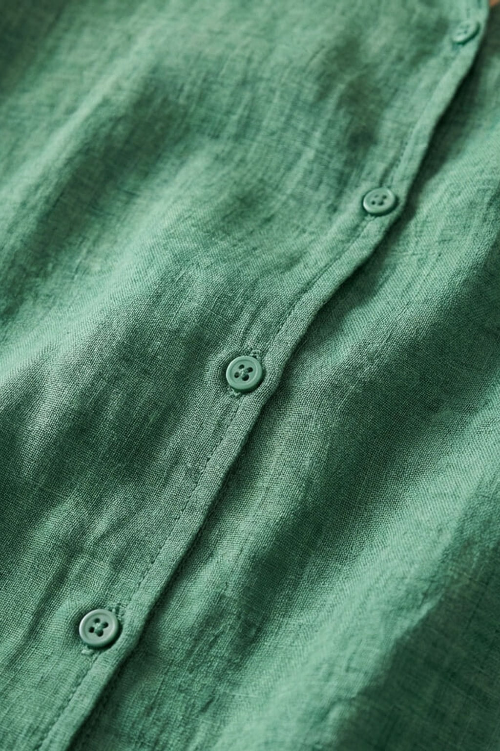 Effortless Cotton Linen Blouse With Scalloped Collar Detail - 9