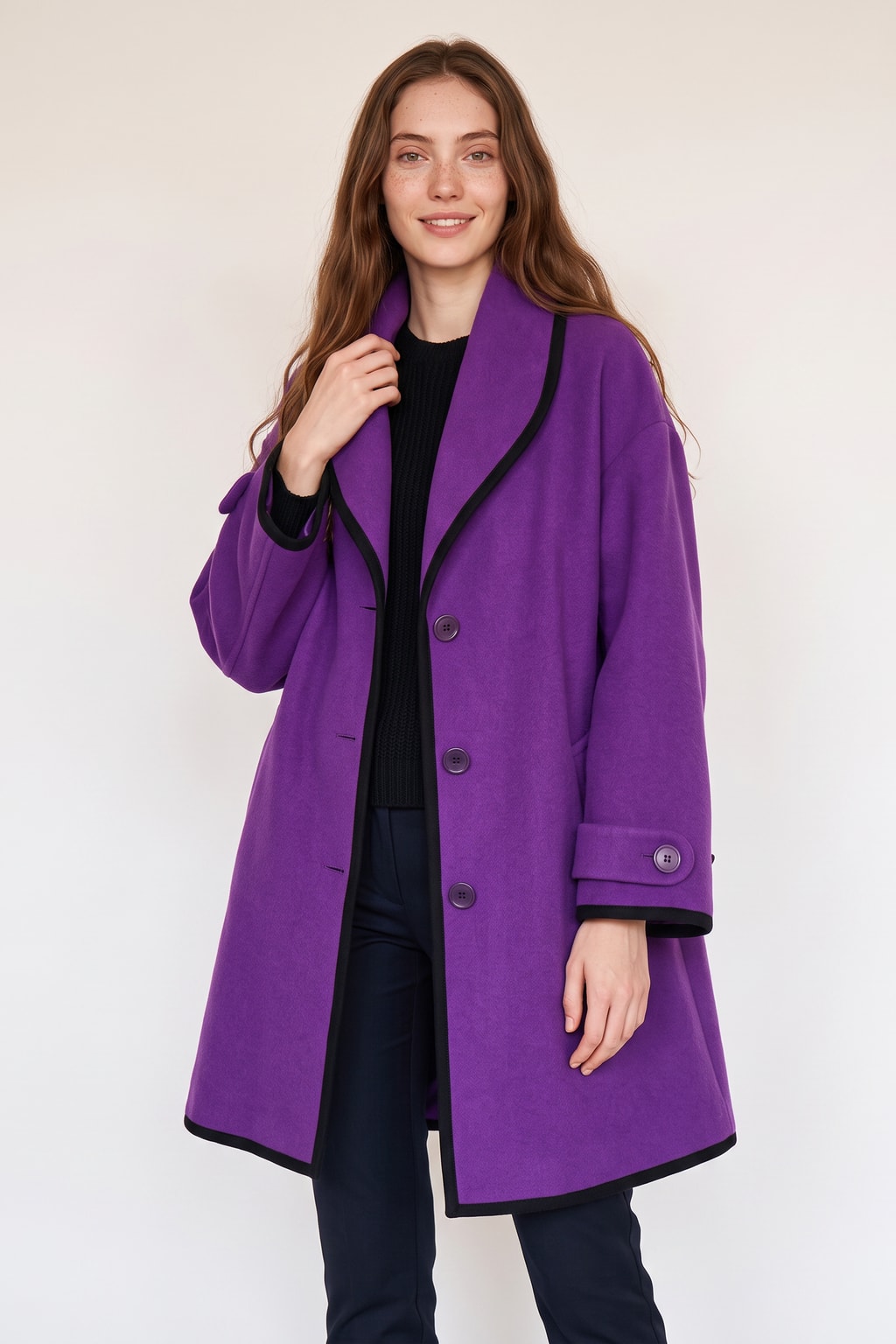 Women's Belted Warm Wool-Blend Coat Oversized Fit - 10