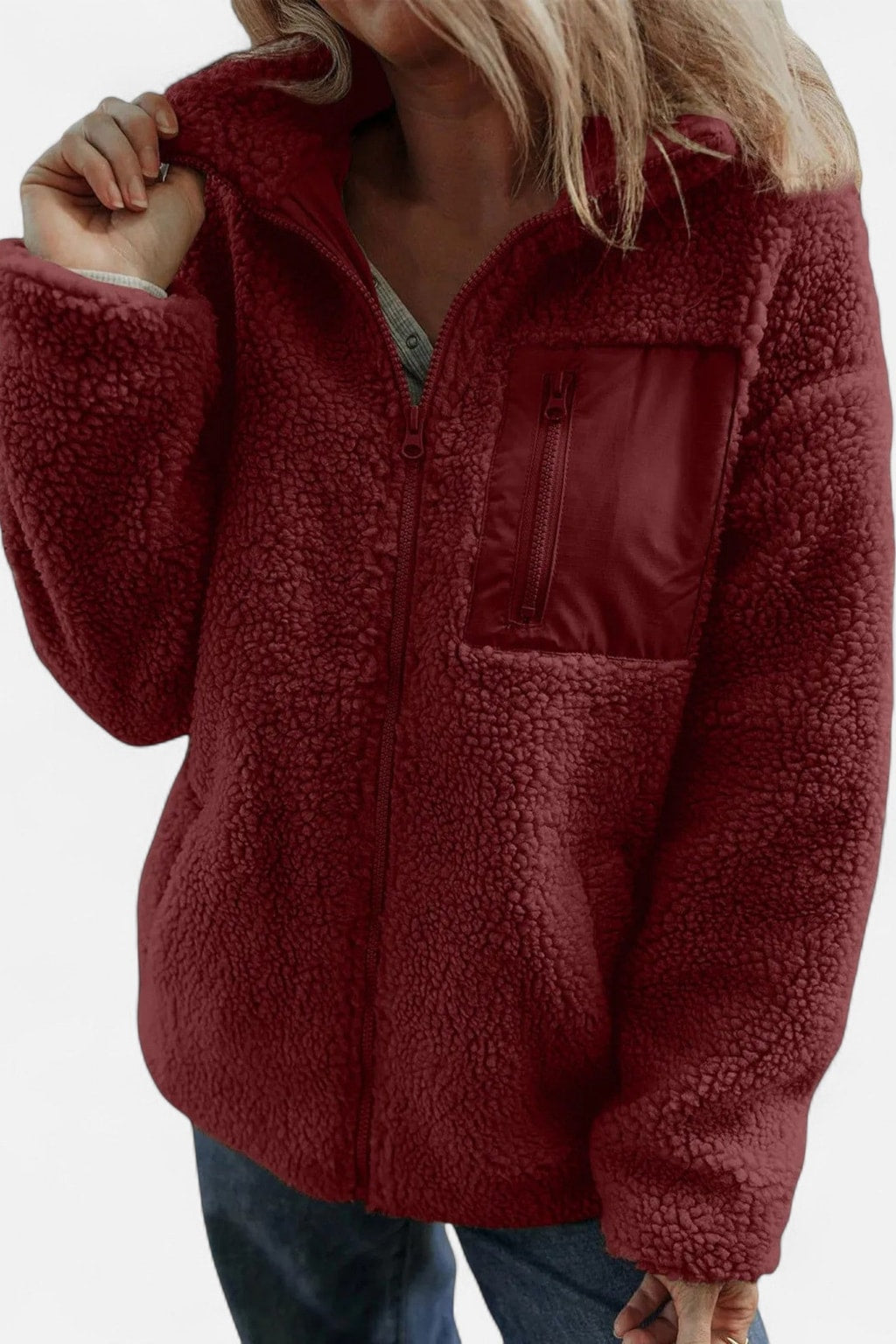 Women's Teddy Fleece Long Coat Cozy Winter Warmth - 7