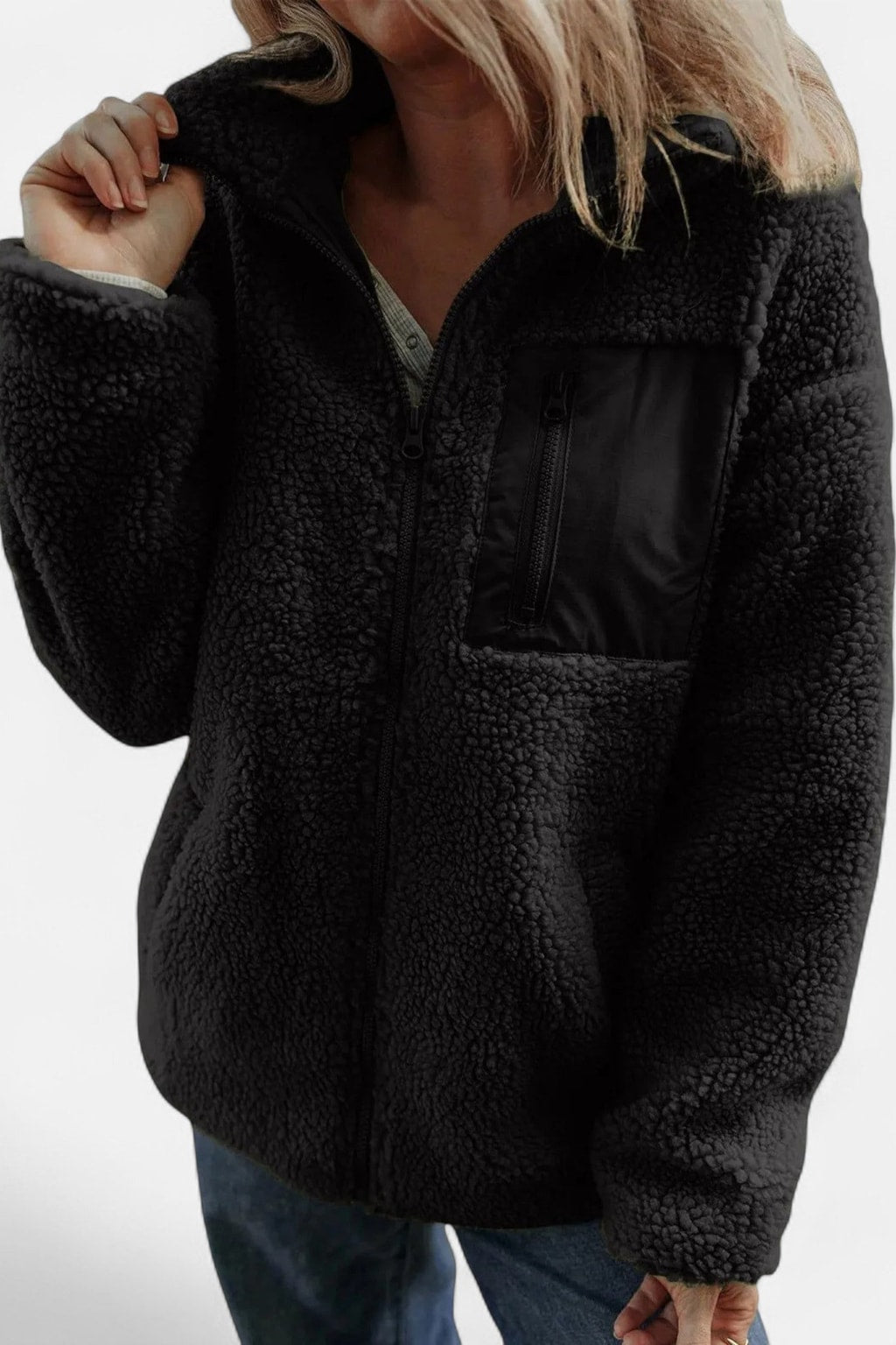 Women's Teddy Fleece Long Coat Cozy Winter Warmth - 3