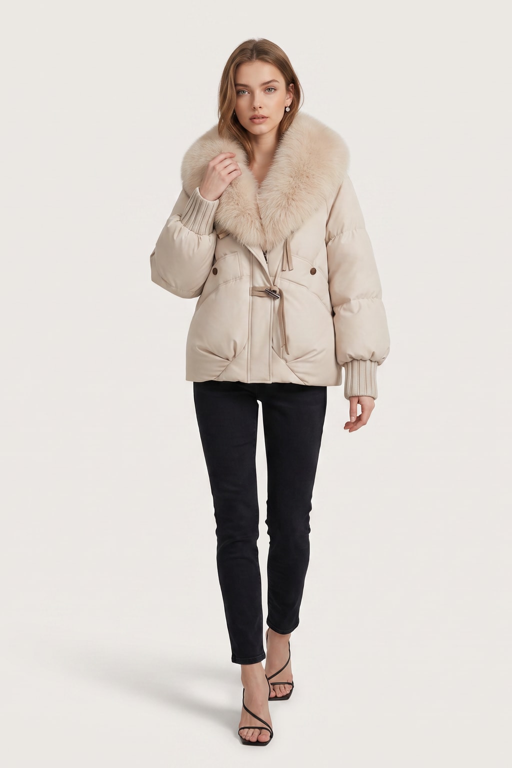 Fur Collar Short Puffer Coat Cozy Winter Warmth - 3