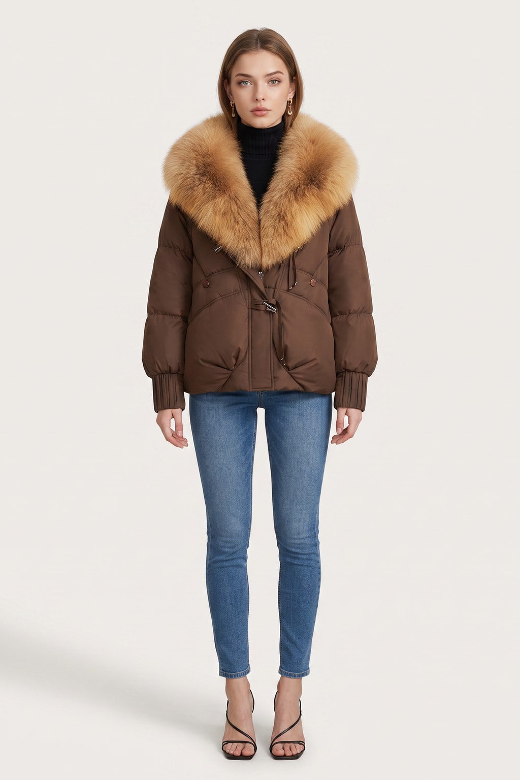 Fur Collar Short Puffer Coat Cozy Winter Warmth - 5