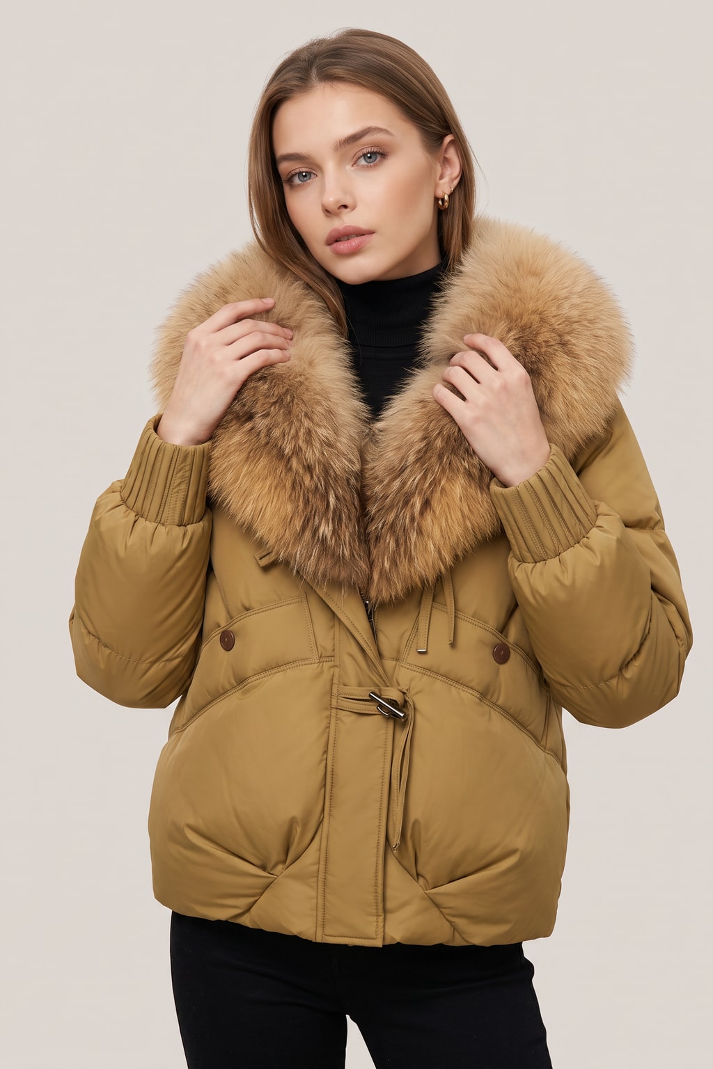 Fur Collar Short Puffer Coat Cozy Winter Warmth - 7
