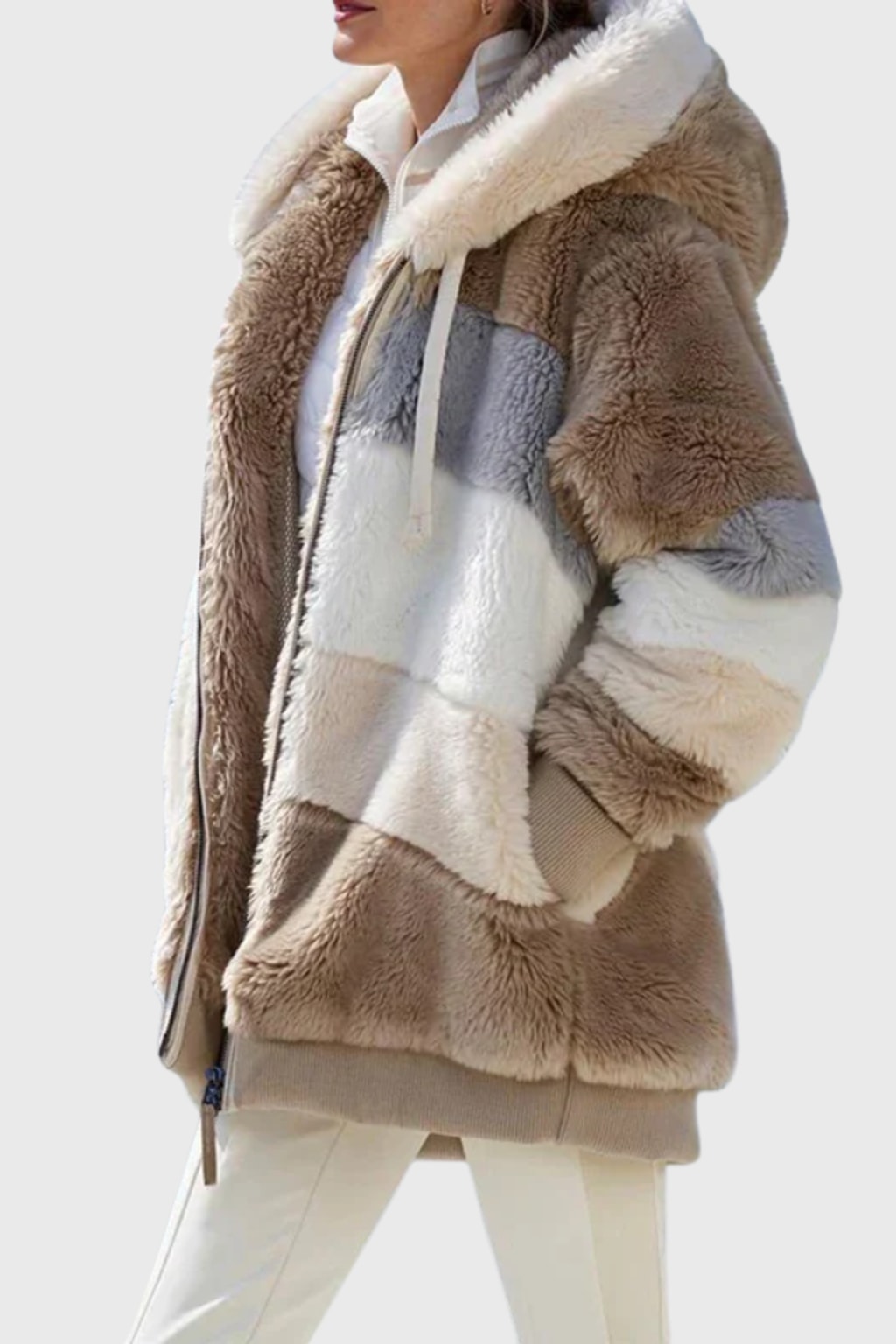Women's Puffer Jacket with Faux-Fur Hood Warm Winter Coat - 5