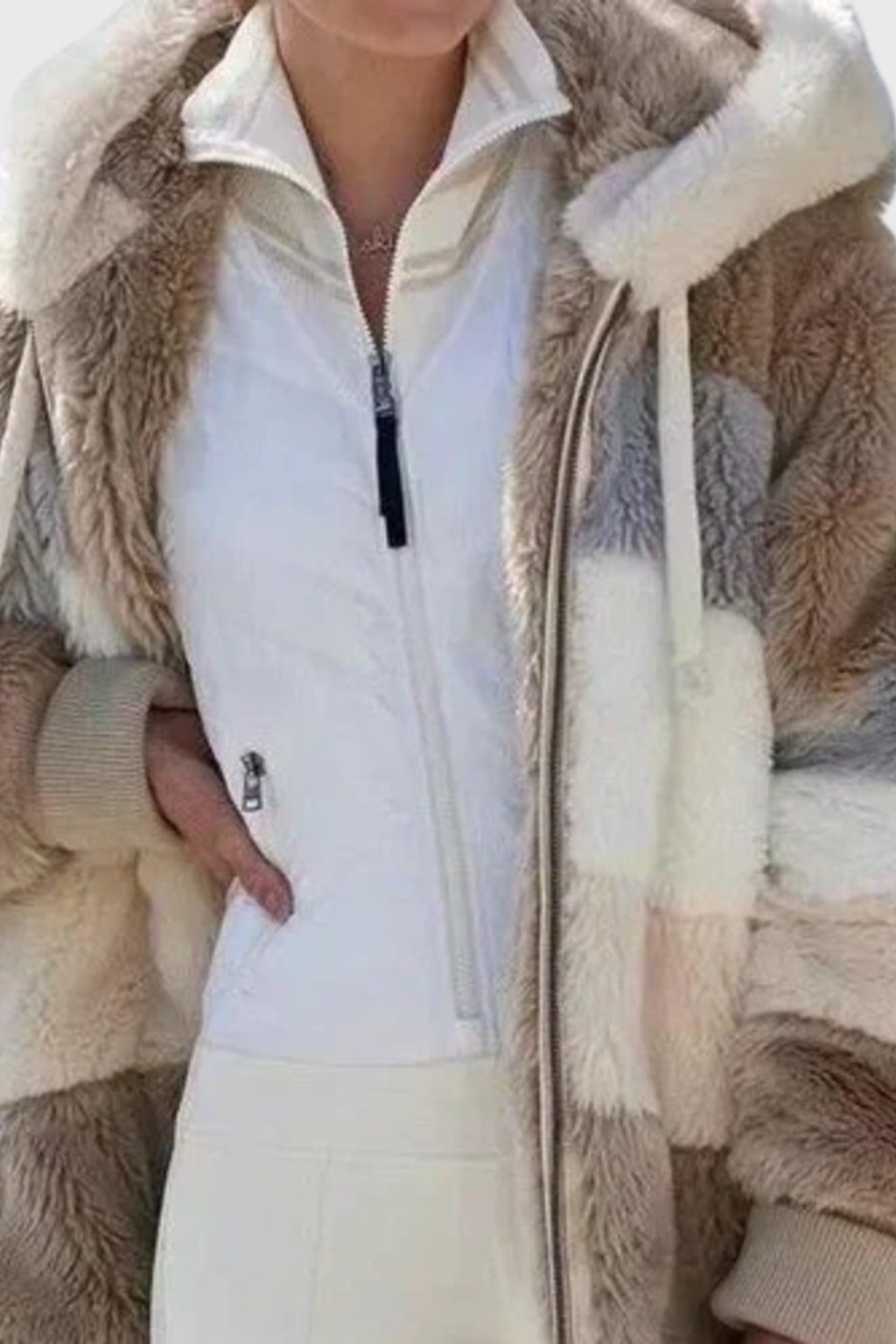 Women's Puffer Jacket with Faux-Fur Hood Warm Winter Coat - 6