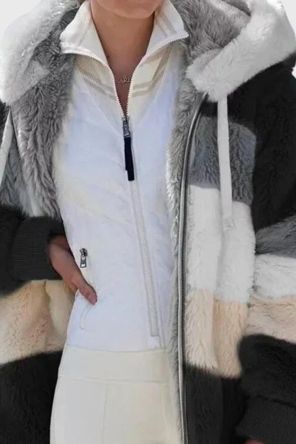 Women's Puffer Jacket with Faux-Fur Hood Warm Winter Coat - 7