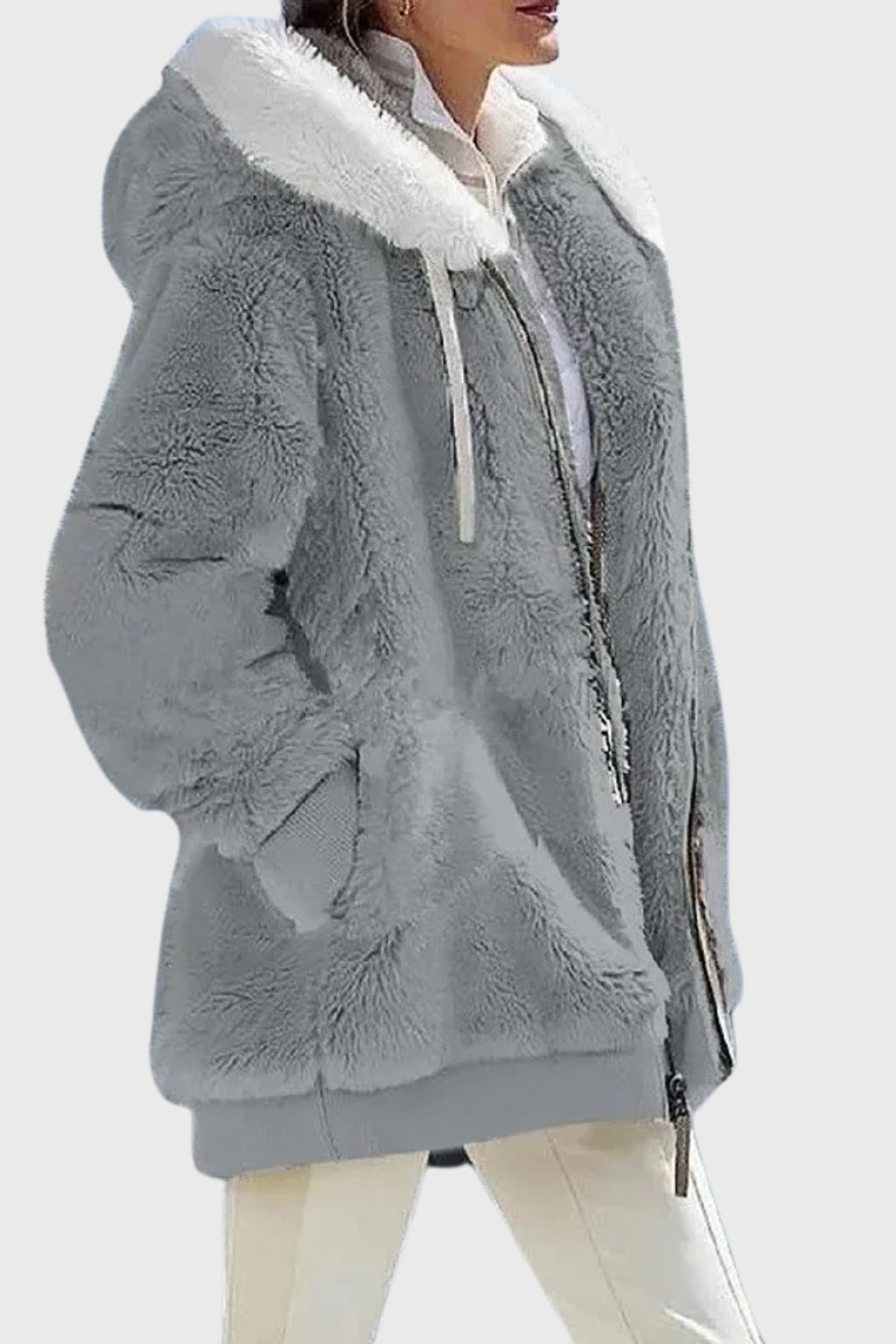 Women's Puffer Jacket with Faux-Fur Hood Warm Winter Coat - 10
