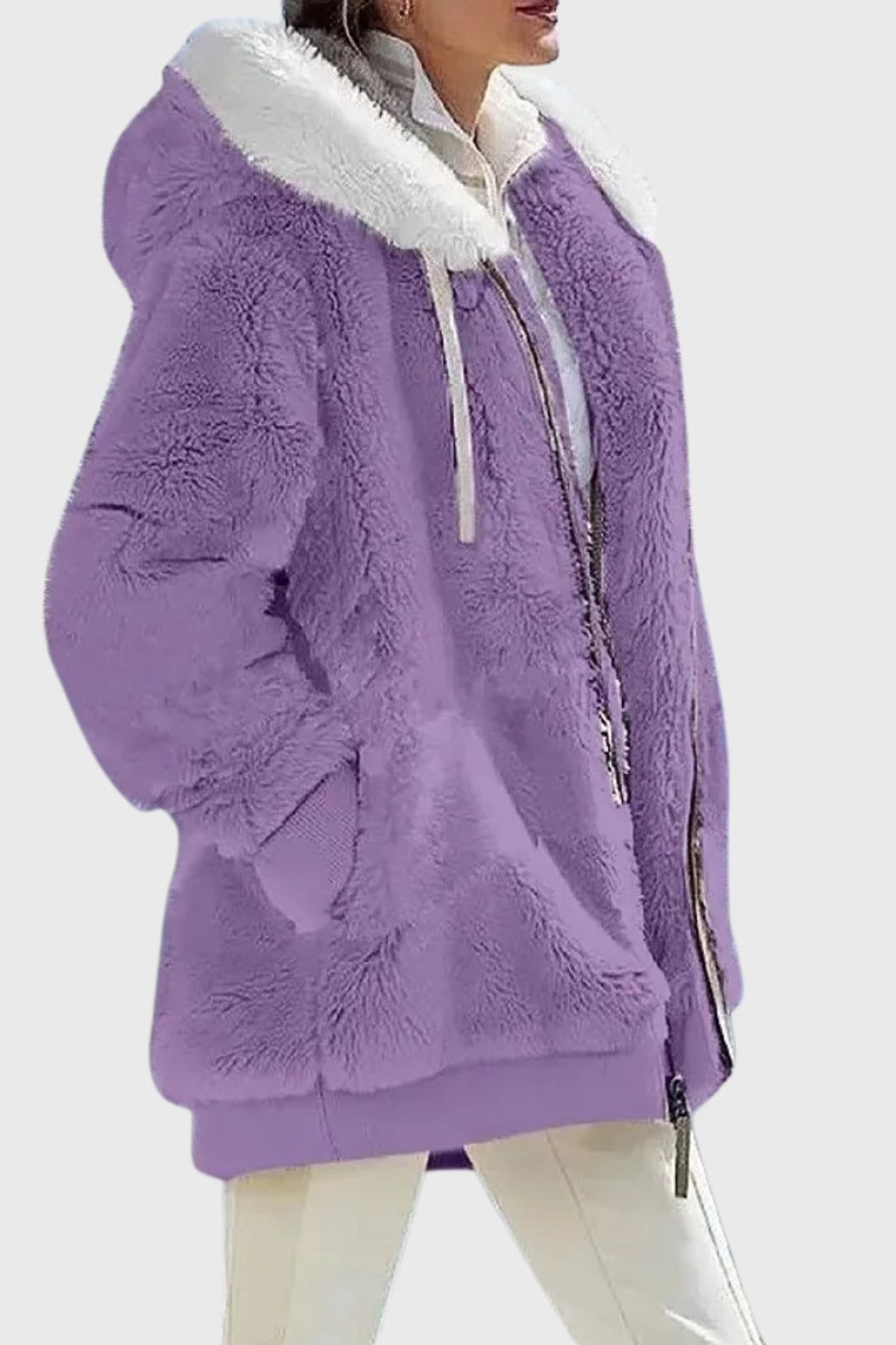 Women's Puffer Jacket with Faux-Fur Hood Warm Winter Coat - 12