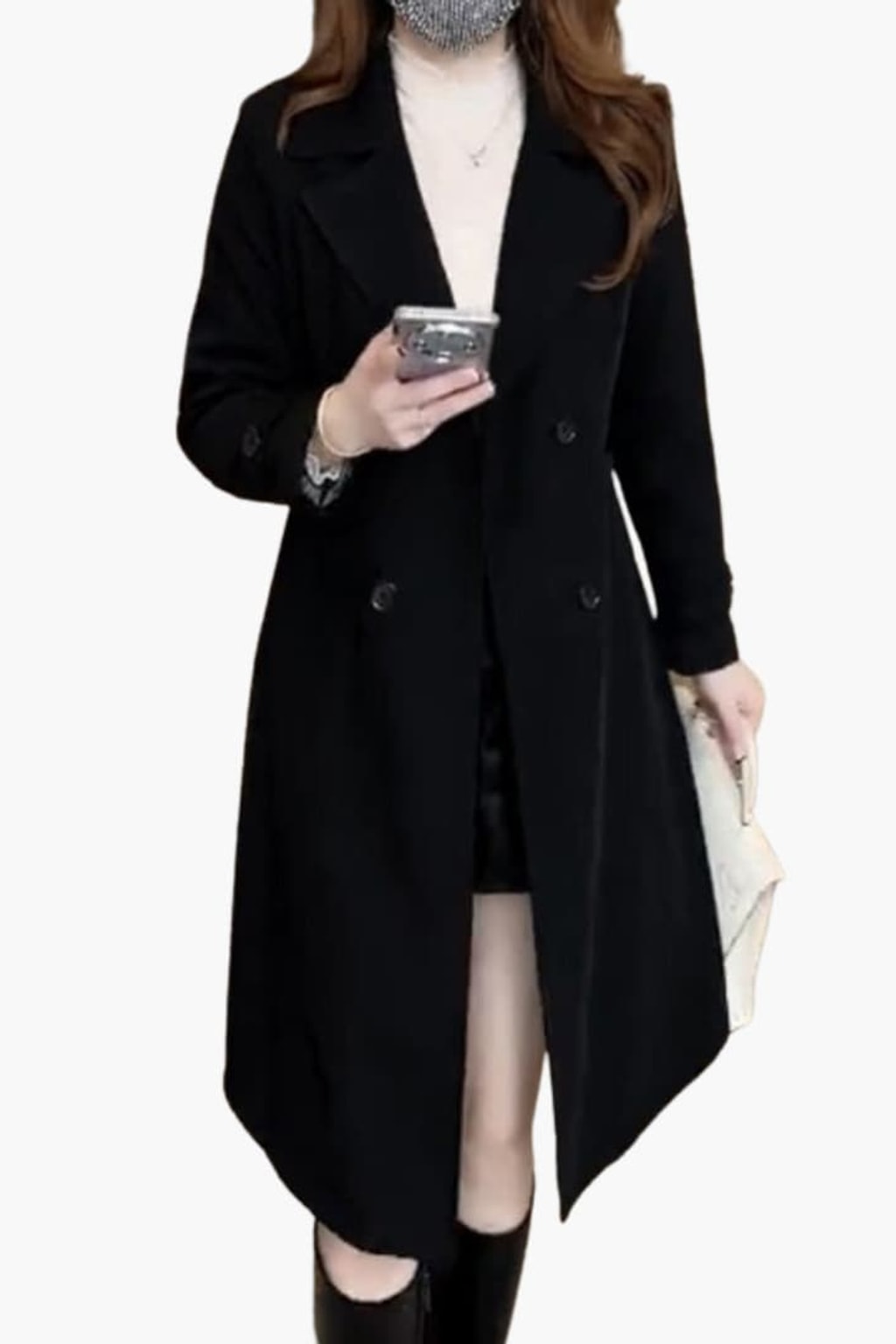 Belted Longline Trench Coat Classic Everyday Outerwear - 3