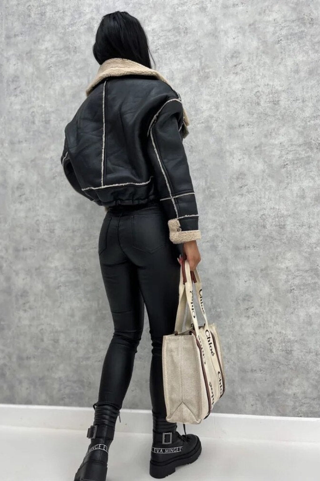 Leather Cropped Jacket With Tailored Fit - 9