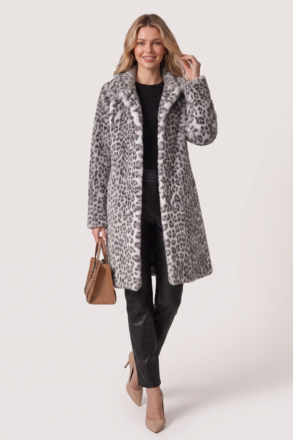 Leopard Print Winter Coat Cozy Statement Outerwear - 2