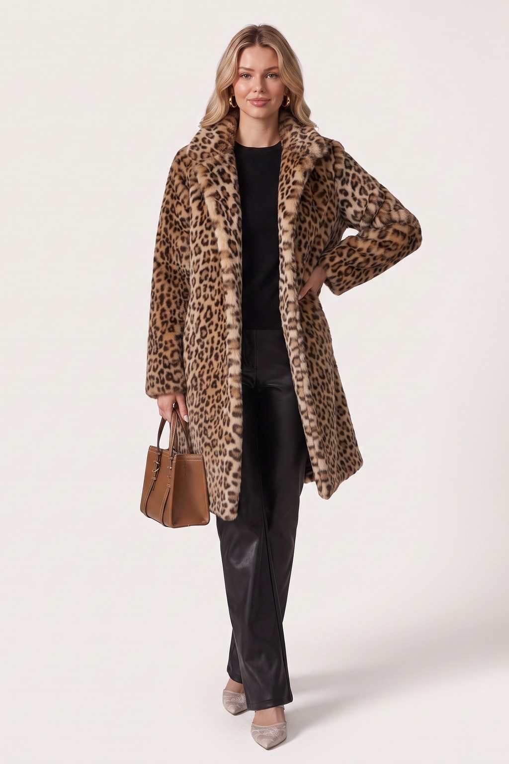 Leopard Print Winter Coat Cozy Statement Outerwear - 6