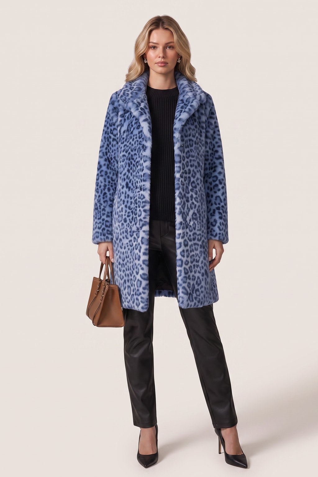 Leopard Print Winter Coat Cozy Statement Outerwear - 7