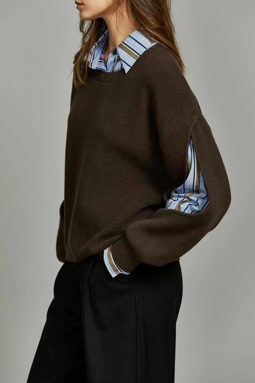 Ribbed Knit Cutout Sweater - 3