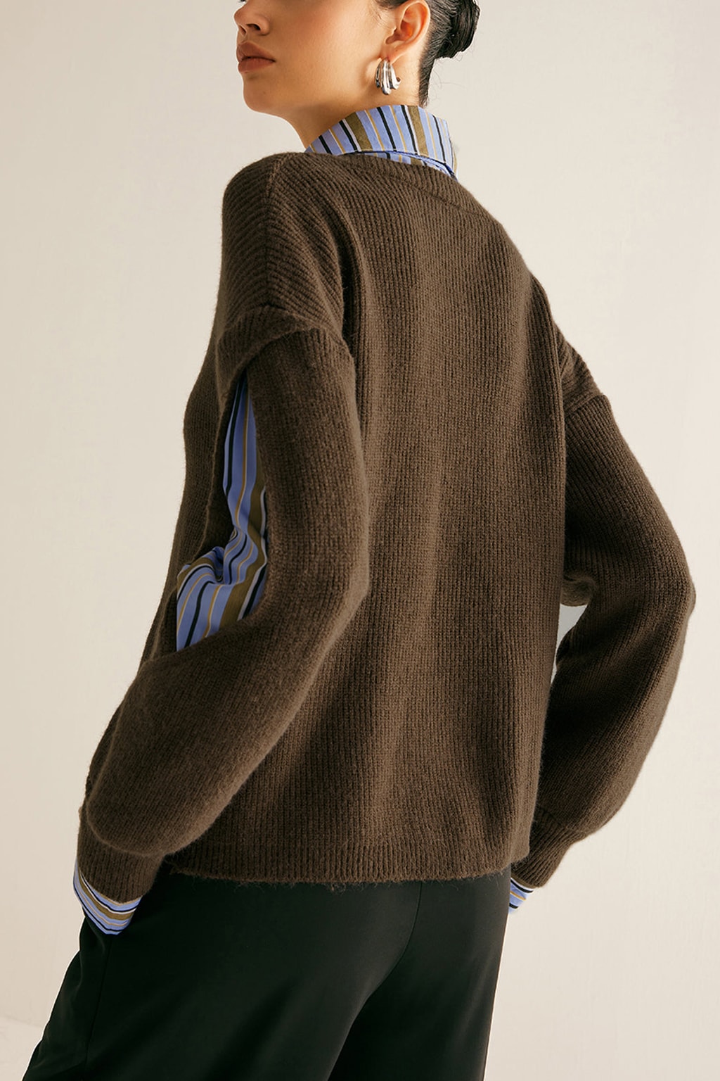 Ribbed Knit Cutout Sweater - 4