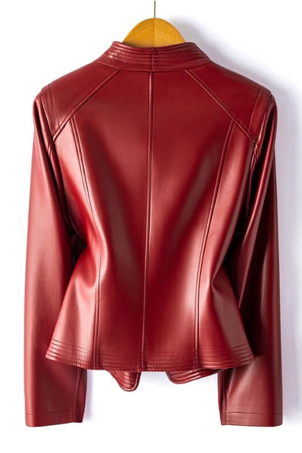 Effortless Vegan Leather Jacket With Asymmetrical Zip - 7