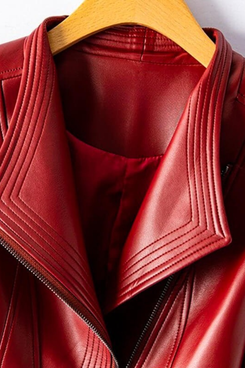 Effortless Vegan Leather Jacket With Asymmetrical Zip - 8
