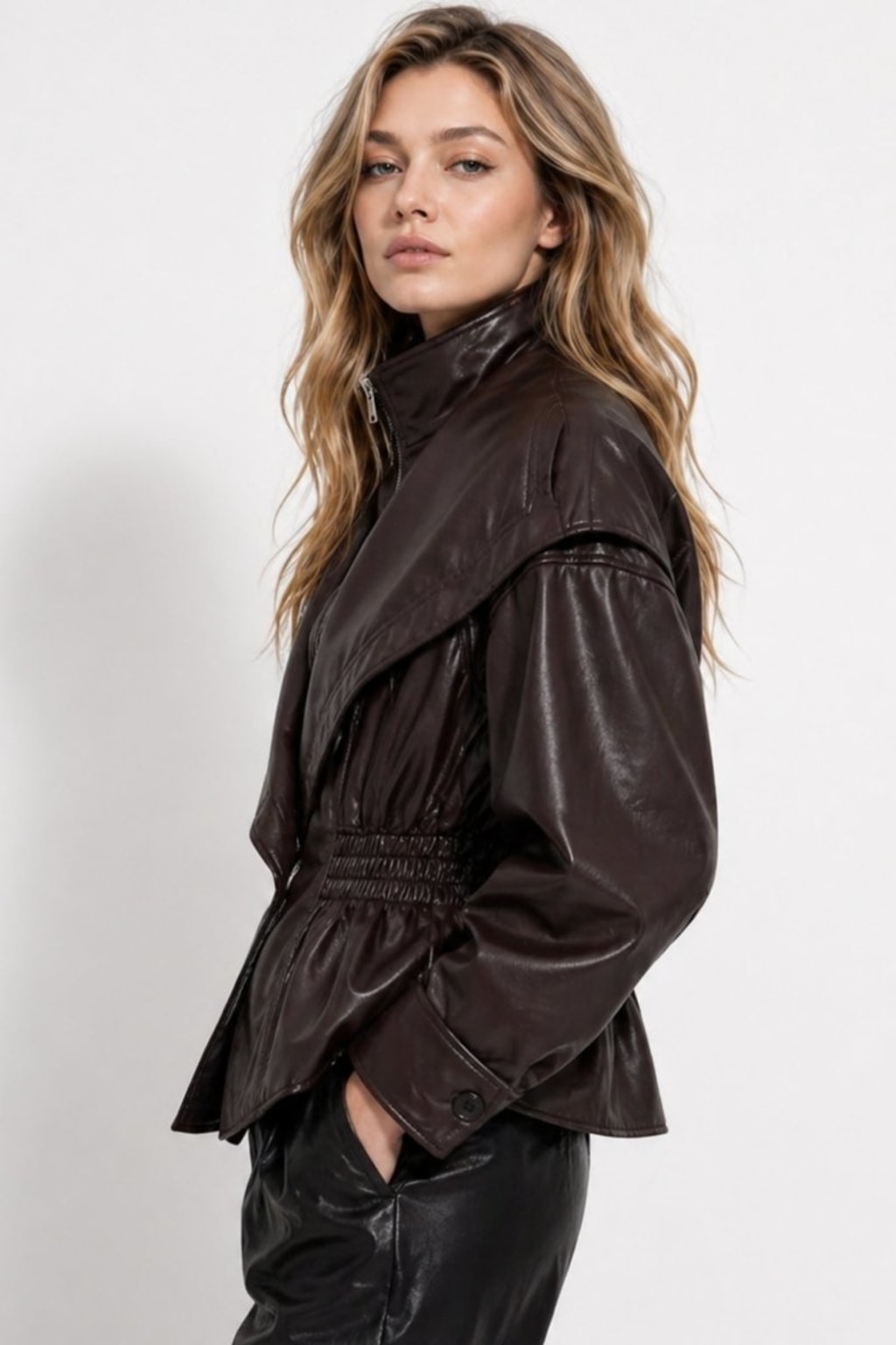 Timeless Leather Moto Jacket With Notch Lapel - 4