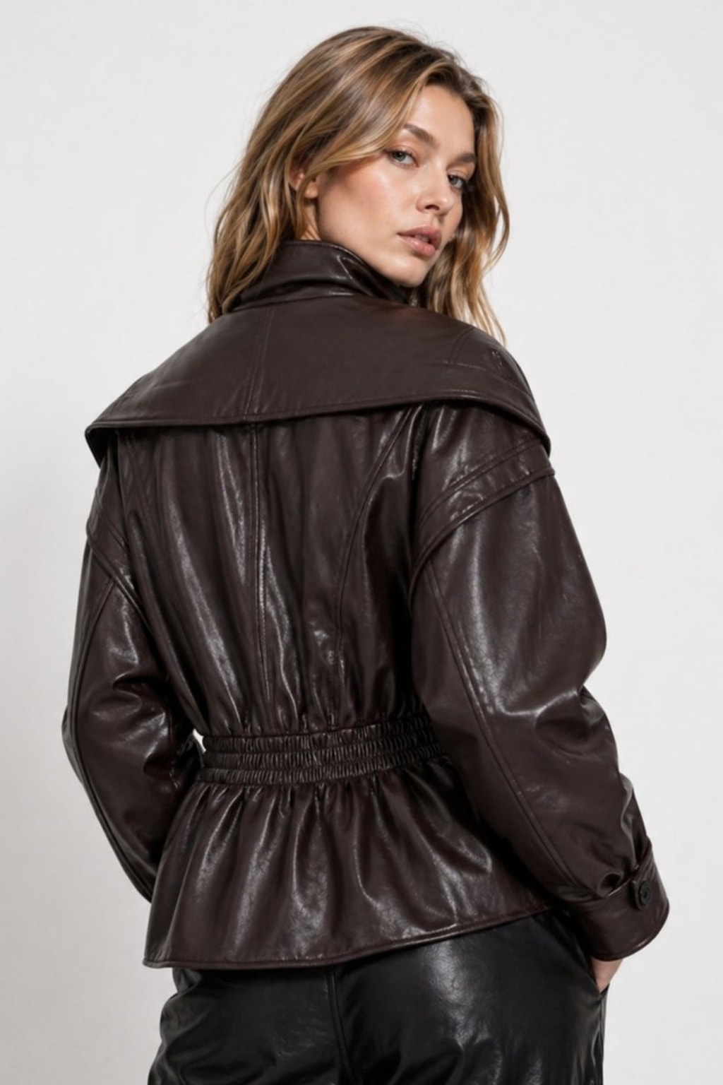Timeless Leather Moto Jacket With Notch Lapel - 5