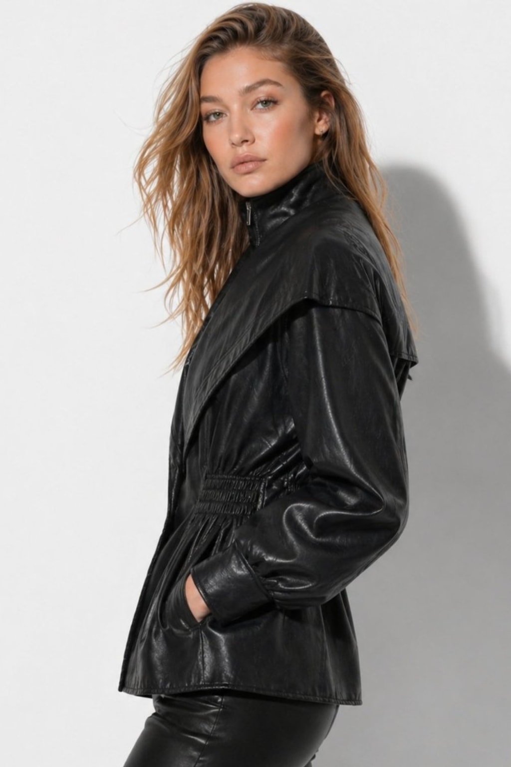 Timeless Leather Moto Jacket With Notch Lapel - 6