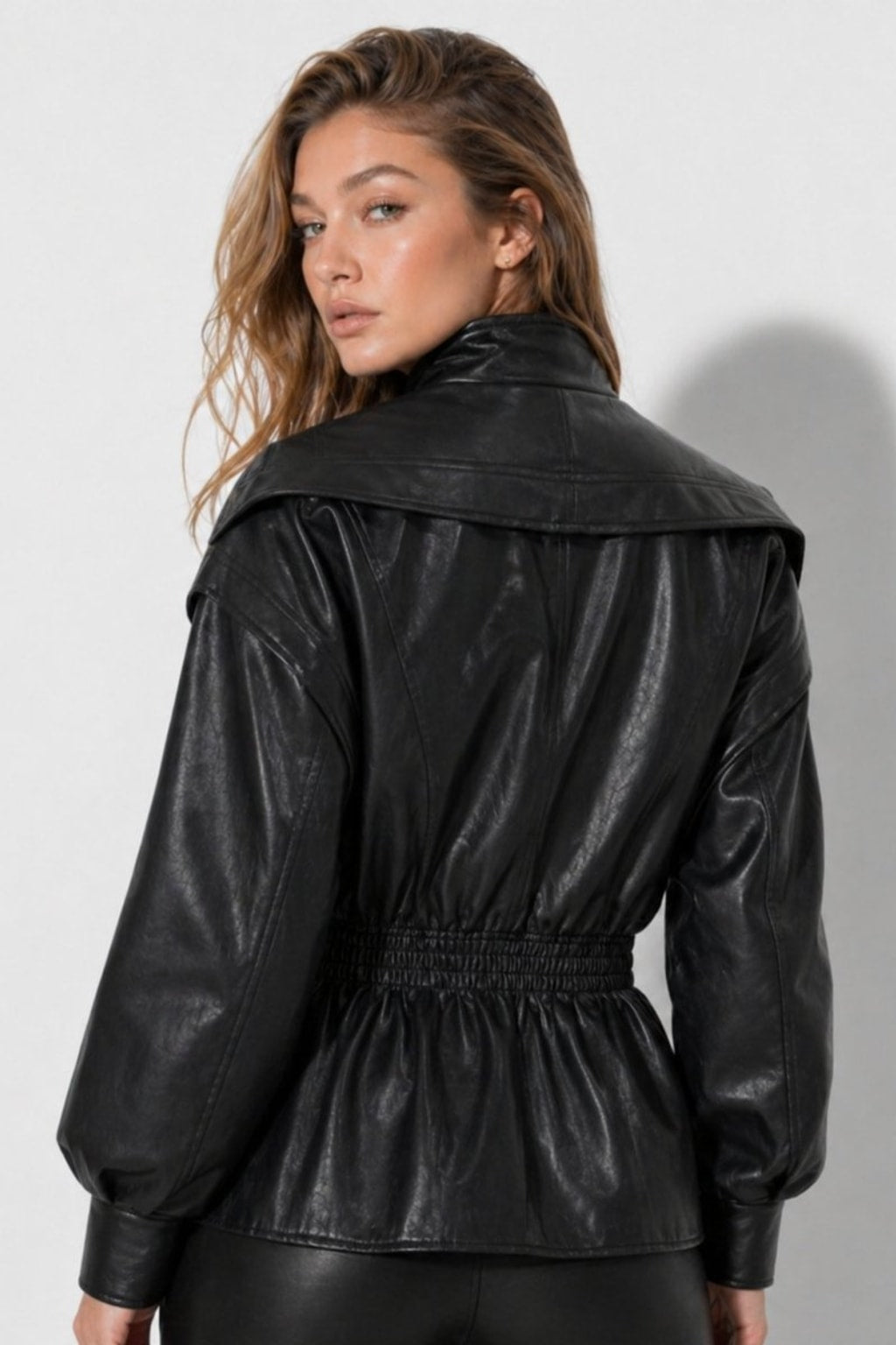 Timeless Leather Moto Jacket With Notch Lapel - 7