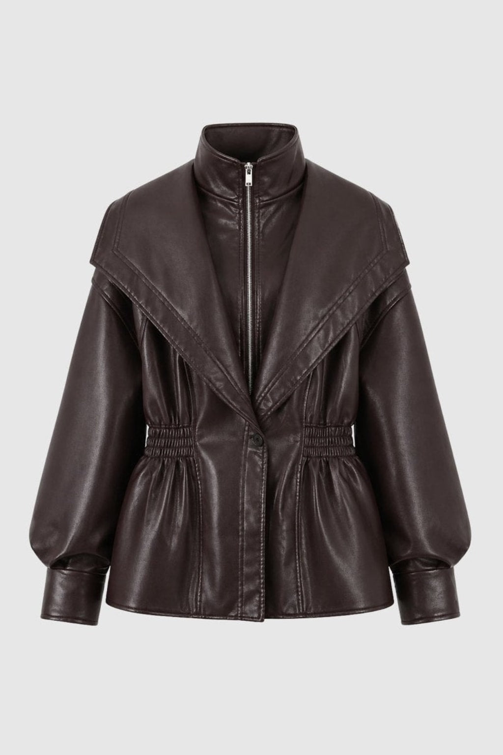 Timeless Leather Moto Jacket With Notch Lapel - 8